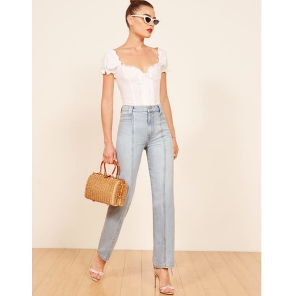 Reformation Denim - NWT REFORMATION 70's Jean Denim Wide Leg Crop